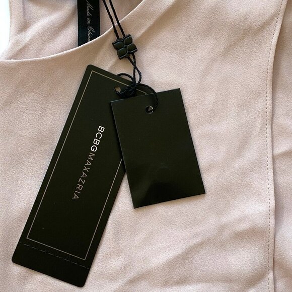 NWT BCBG MAXAZRIA Sleeveless Chiffon Dress Shift Dusty Rose - Picture 6 of 12